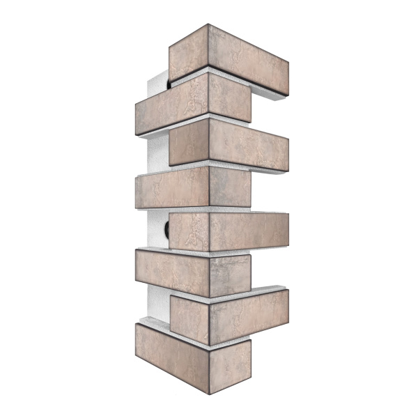 Термопанель угловая Европа с плиткой Keramin, 250х250х600 мм, 40 мм ППС, гладкий, цвет: Орегон 7