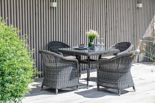 Кресло плетеное из искусственного ротанга, Равенна графит