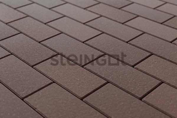 Плитка тротуарная Steingot, прямоугольник, цвет: темно-коричневый (верхний прокрас, минифаска), 200х100х60 мм
