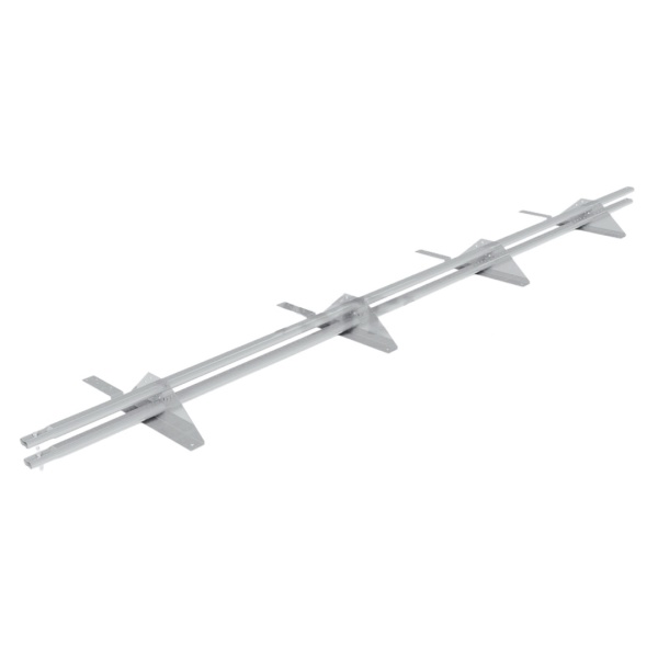 Снегозадержатель для композитной черепицы Roofsystems Prestige 4 опоры, 2 трубы, овал 45х25, L=3000 мм, RAL 9010