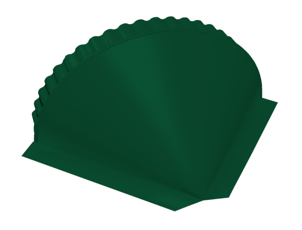 GL Заглушка конька полукруглого, конусная 0.45 мм, Drap ST, RAL 6005