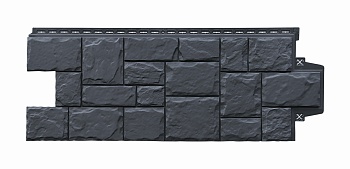 Фасадная панель Grand Line, крупный камень Classic, цвет: графит