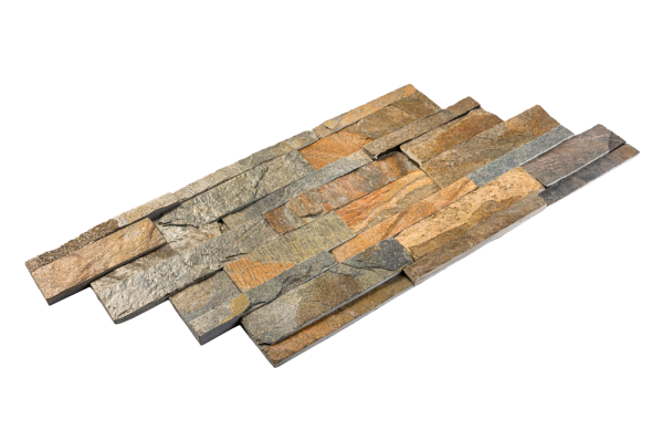 Кварцит, 3D панель из камня, 600х150 мм, Natural Zeera Green