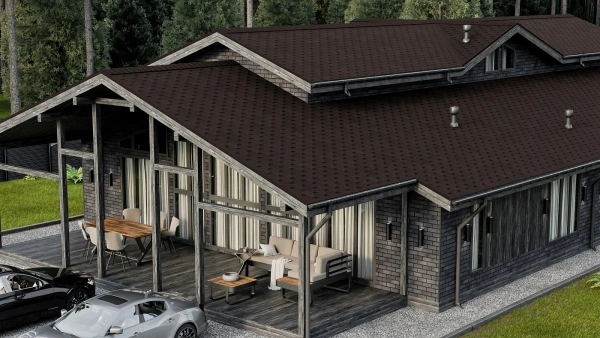 Битумная черепица Shinglas, Кадриль цвет: финик 3 м² / уп.