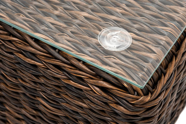 Стол журнальный из искусственного ротанга /геацинт/, Лунго цвет: коричневый