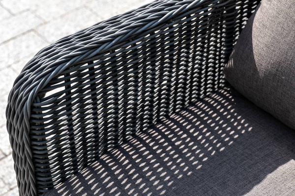 Диван 3-местный из искусственного ротанга, Гляссе графит