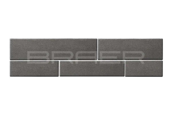 Тротуарная плитка Braer Домино 60 мм 280х120, 360х120, 480х120, 480х160, 640х160 мм, цвет: серый