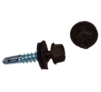 Саморез кровельный Daxmer 5.5х25 мм, сверло №3, RAL 8017, уп.250 шт.