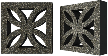 Декоративный бриз-блок Mesterra Cobogo, 250х250 мм 50 мм, 0201, черный LUX