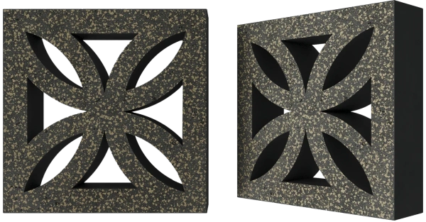 Декоративный бриз-блок Mesterra Cobogo, 250х250 мм 50 мм, 0201, черный LUX