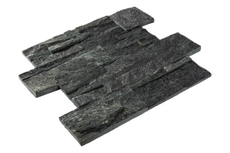 Кварцит, 3D панель из камня, 350х180 мм, Modern Black Quartz