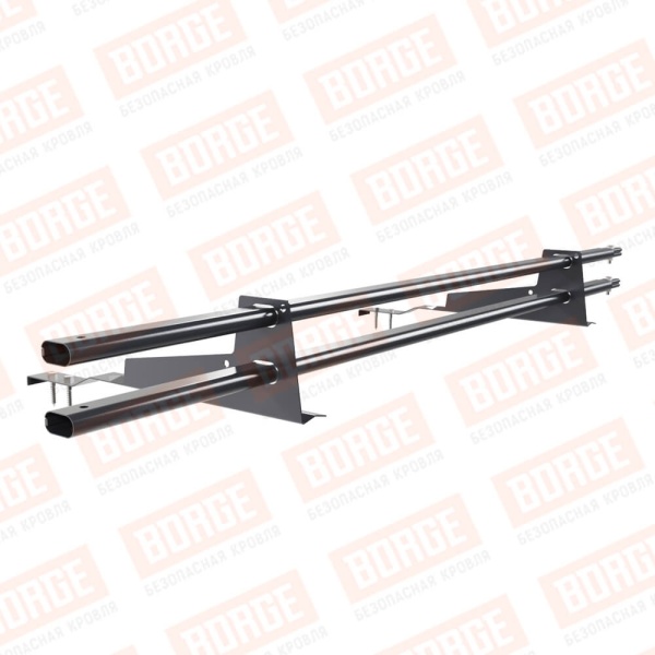 Снегозадержатель для натуральной черепицы Borge L=1500 мм, 2 опоры, 2 трубы, овал 25х45 RAL 7024