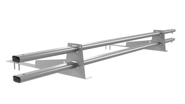 Снегозадержатель для гибкой черепицы Borge L=1500 мм, 2 опоры, 2 трубы, овал 25х45 RAL 7004