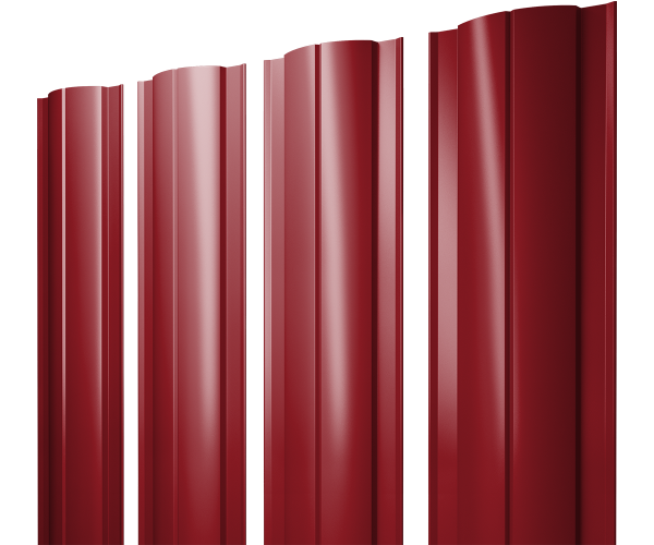 GL Штакетник Круглый с прямым резом 0.45 мм, PE, RAL 3003