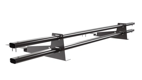 Снегозадержатель для композитной черепицы Borge L=1500 мм, 2 опоры, 2 трубы, овал 25х45 мм, RAL 8019 matt