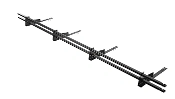 Снегозадержатель для гибкой черепицы Borge L=3000 мм, 4 опоры, 2 трубы, овал 25х45 RAL 9005