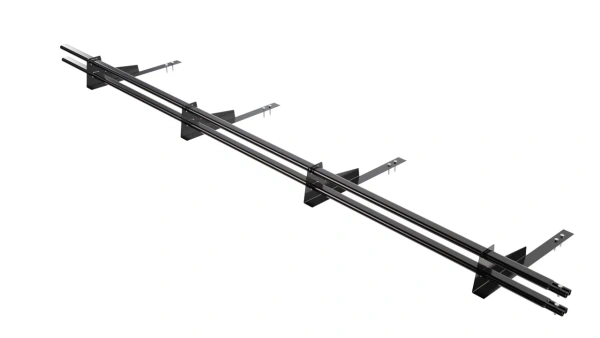 Снегозадержатель для гибкой черепицы Borge L=3000 мм, 4 опоры, 2 трубы, овал 25х45 RAL 9005