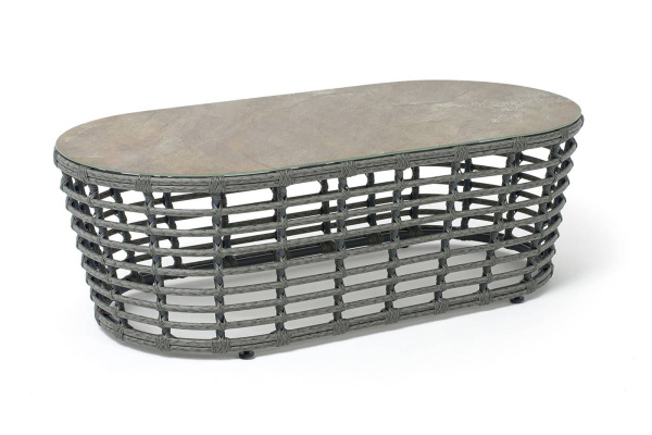 Стол журнальный из искусственного ротанга, Валенсия цвет: серый