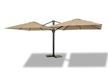 Зонт двухкупольный Фабриано, 3х3 м, на алюминиевой опоре, тент бежевый