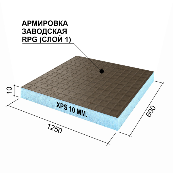 Ruspanel RPG Basic 10 мм, 600х1250 мм с 1- сторонним армированием