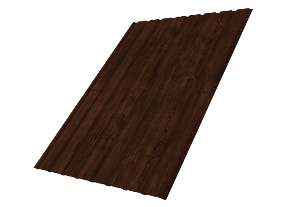 Профилированный лист GL C10 B, 0.45 мм, Print Elite, Cherry Wood TwinColor Профилированный лист GL C10 B, 0.45 мм, Print Elite, Cherry Wood TwinColor
