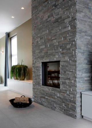 Сланец, 3D панель из камня, 600х150 мм, Classic Grey Slate, 8 шт/уп