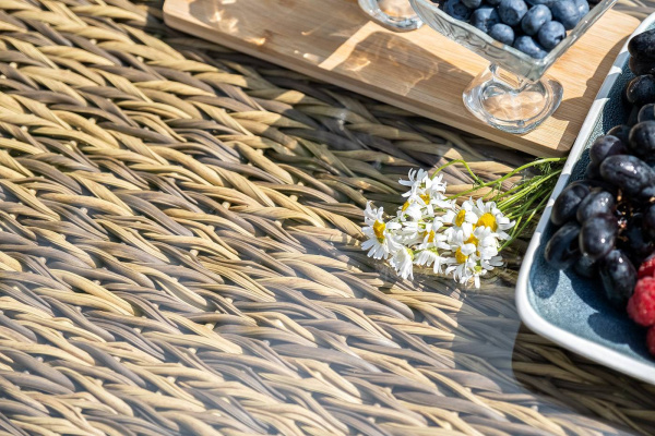 Стол журнальный из искусственного ротанга /гиацинт/, Кальяри, цвет: соломенный