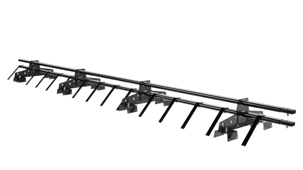 Снегозадержатель для профнастила Н-114 Borge L=3000 мм, 4 опоры, 2 трубы, овал 25х45 RAL 9005