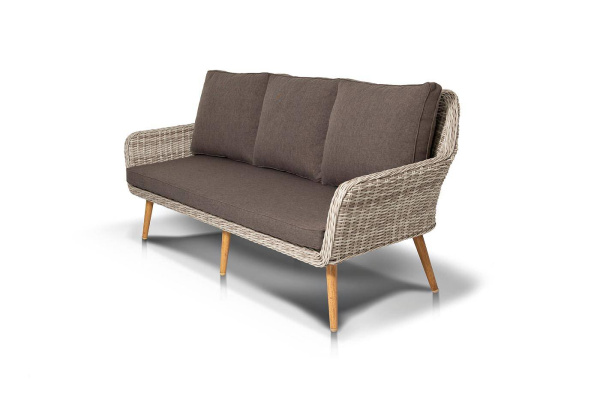 Диван 3-местный из искусственного ротанга, Прованс, цвет: бежевый