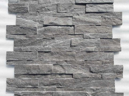 Кварцит, 3D панель из камня, 600х150 мм, Rockface Monsoon Black
