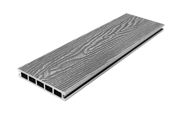 Террасная доска UnoDeck Vintage 150 мм, L= 4000 мм тиснение дерево, цвет: серый