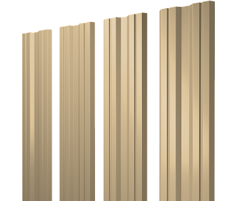 GL Штакетник Twin с прямым резом 0.4 мм, PE, RAL 1014