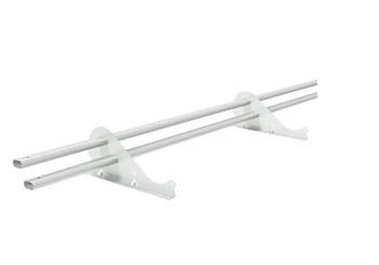 Снегозадержатель Grand Line Snow Kit универсальный, L=1000 мм, 2 опоры, 2 трубы, овал 42х21 мм RAL 9003