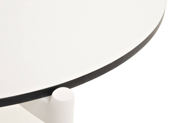 Стол из HPL, Диего, овальный 120х60 см H 40 см, каркас белый муар, цвет молочный