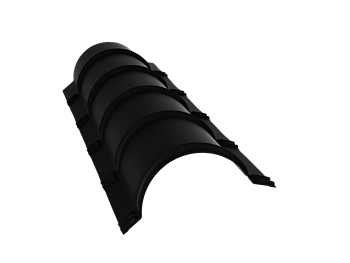 GL Планка конька полукруглого R110 мм 0.45 мм, Drap TX, RAL 9005, L=1970 мм