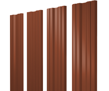 GL Штакетник Twin с прямым резом 0.5 мм, Velur X, RAL 8004