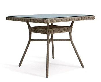 Стол обеденный Mokka Villa Rosa, из искусственного ротанга, 90х90 см цвет: бежевый