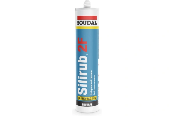 Герметик Soudal Силиконовый, Silirub 2F нейтральный, белый, 300 мл