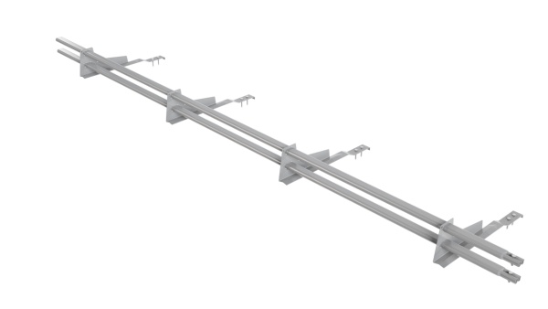 Снегозадержатель для композитной черепицы Borge L=3000 мм, 4 опоры, 2 трубы, овал 25х45 мм, RAL 7004