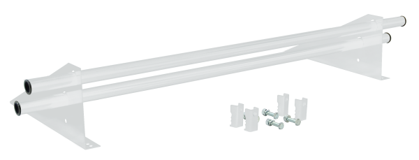 Снегозадержатель трубчатый, для фальцевой кровли Optima, L=1000 мм, 2 опоры, 2 трубы, круг Ø25 мм RAL 9003