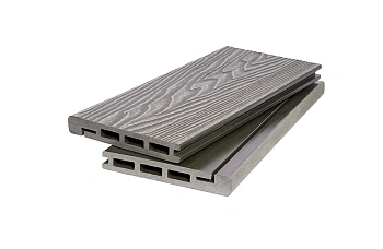 Террасная доска Polivan Singaraja 3D шовная 140 мм, L= 5800 мм вельвет и 3D, цвет: серый