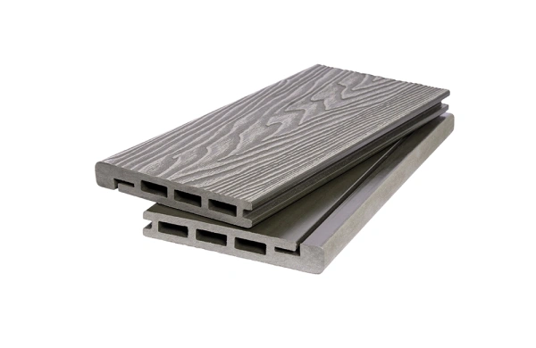 Террасная доска Polivan Singaraja 3D шовная 140 мм, L= 5800 мм вельвет и 3D, цвет: серый