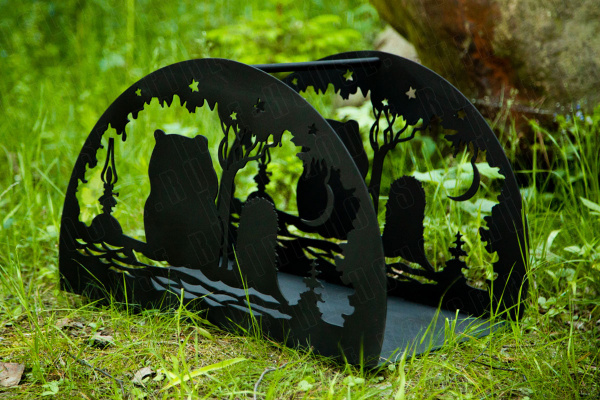 Дровница большая, 530х350 мм, H=360 мм, "Ежик в тумане"