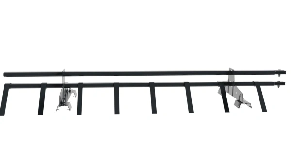 Снегозадержатель для профнастила Н-60, Н-75 Borge L=1500 мм, 2 опоры, 2 трубы, овал 25х45 RAL 7016