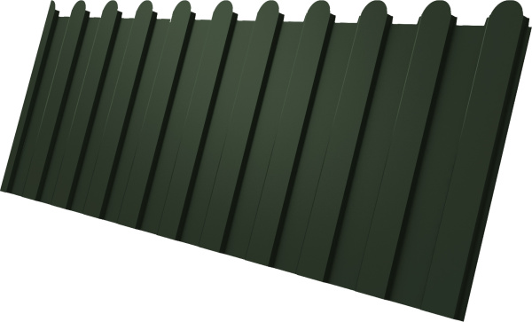 Профилированный лист GL C 8 A, фигурный, 0.5 мм, Сатин матовый TX, RAL 6020