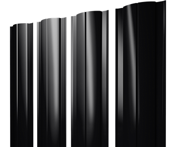 GL Штакетник Круглый с прямым резом 0.45 мм, Drap, RAL 9005