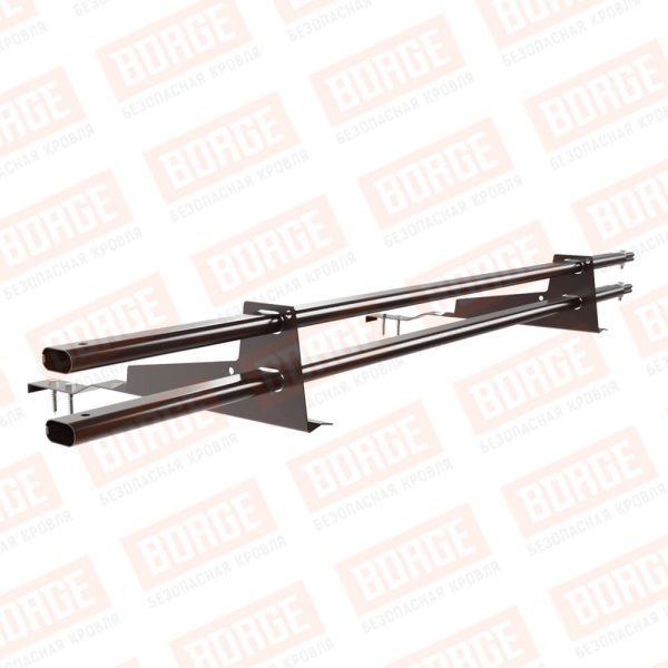 Снегозадержатель для натуральной черепицы Borge L=1500 мм, 2 опоры, 2 трубы, овал 25х45 RAL 8017