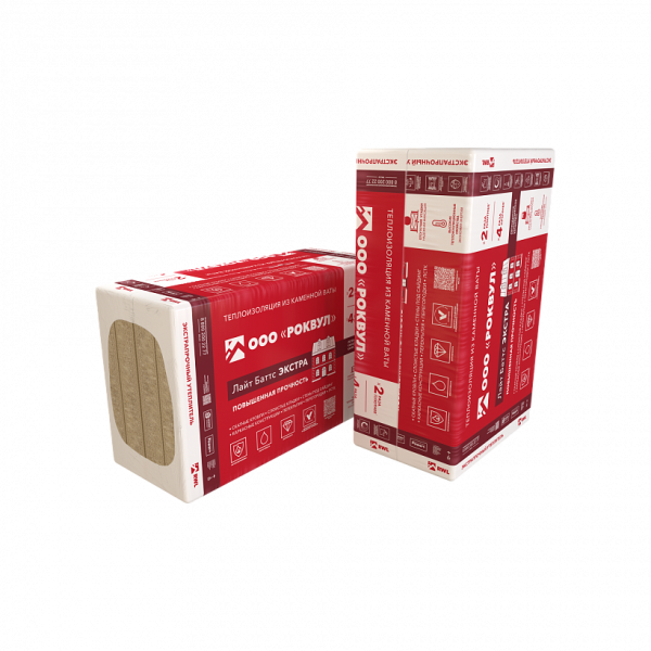 Rockwool Лайт Баттс Экстра, 100х600х1000 мм, 2.4 м², 0.24 м³ уп