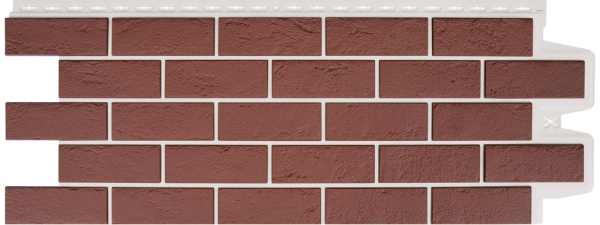 Фасадная панель Grand Line, Состаренный кирпич Design Plus, цвет: корица с белым швом