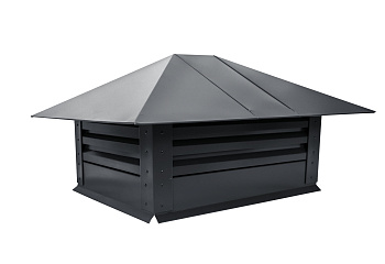 Дымник на трубу GL с жалюзи, 0.5 мм, Satin, 520х390 мм, RAL 7024